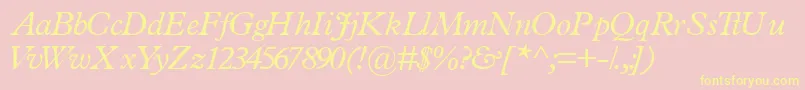 TerminussskItalic Font – Yellow Fonts on Pink Background