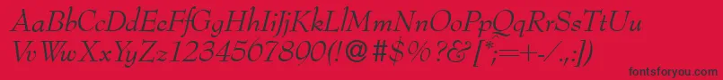 Saiba mais sobre a fonte Bernhardmodern Italic Fonte Bernhardmodern Italic – fontes pretas em um fundo vermelho