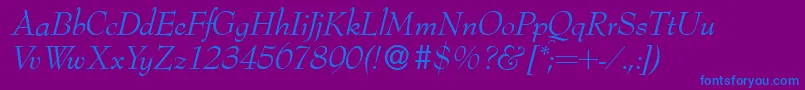 Bernhardmodern Italic Font – Blue Fonts on Purple Background