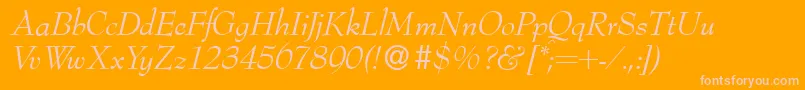 Bernhardmodern Italic Font – Pink Fonts on Orange Background