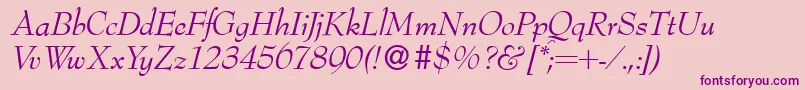 Bernhardmodern Italic Font – Purple Fonts on Pink Background