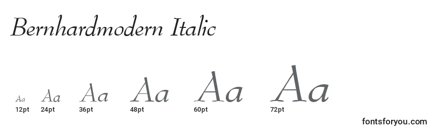 Размеры шрифта Bernhardmodern Italic
