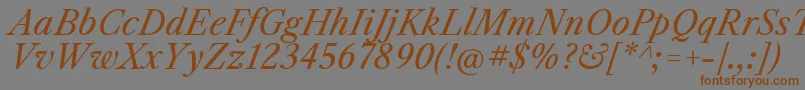 LibrecaslontextItalic Font – Brown Fonts on Gray Background