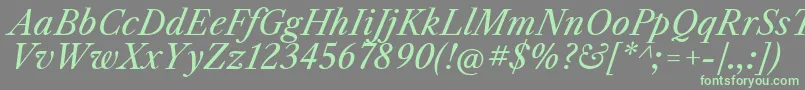 LibrecaslontextItalic Font – Green Fonts on Gray Background