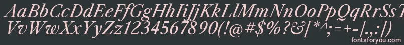 LibrecaslontextItalic Font – Pink Fonts on Black Background