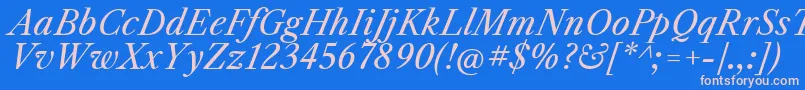 Шрифт LibrecaslontextItalic – розовые шрифты на синем фоне