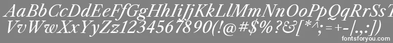 Шрифт LibrecaslontextItalic – белые шрифты на сером фоне