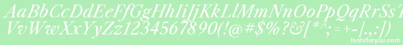 フォントLibrecaslontextItalic – 緑の背景に白い文字