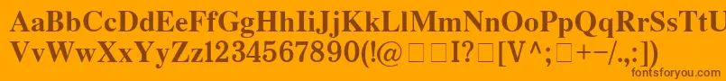 Fonte Ch132 – fontes marrons em um fundo laranja