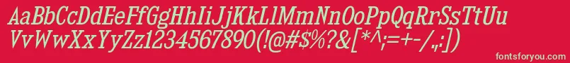 KingsbridgeScBkIt Font – Green Fonts on Red Background