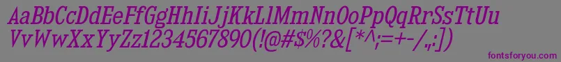 KingsbridgeScBkIt Font – Purple Fonts on Gray Background