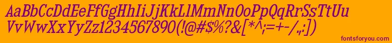 KingsbridgeScBkIt Font – Purple Fonts on Orange Background