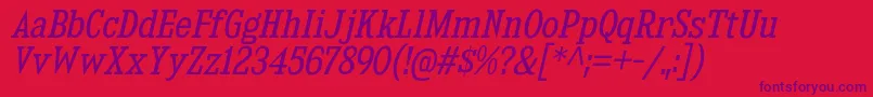 KingsbridgeScBkIt Font – Purple Fonts on Red Background