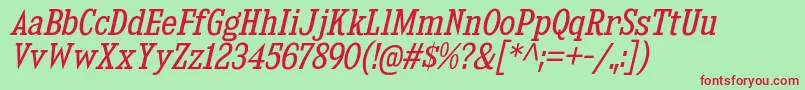 KingsbridgeScBkIt Font – Red Fonts on Green Background