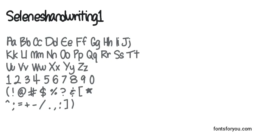 A fonte Seleneshandwriting1 – alfabeto, números, caracteres especiais