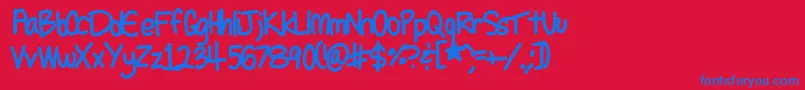 Seleneshandwriting1 Font – Blue Fonts on Red Background