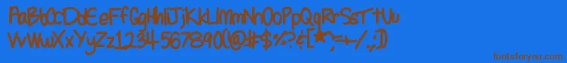 Seleneshandwriting1 Font – Brown Fonts on Blue Background