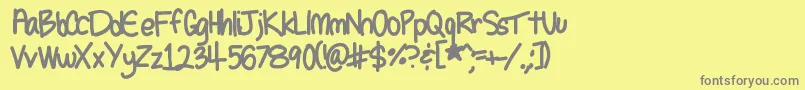 Seleneshandwriting1 Font – Gray Fonts on Yellow Background