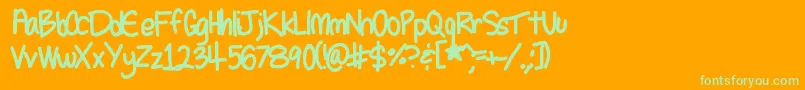 Fonte Seleneshandwriting1 – fontes verdes em um fundo laranja