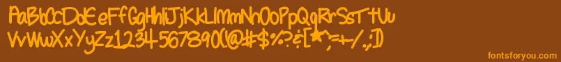 Шрифт Seleneshandwriting1 – оранжевые шрифты на коричневом фоне