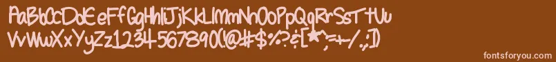 Seleneshandwriting1 Font – Pink Fonts on Brown Background