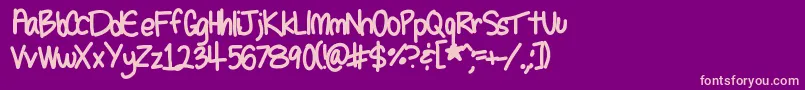 Seleneshandwriting1 Font – Pink Fonts on Purple Background