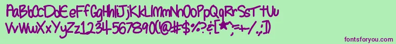 Seleneshandwriting1 Font – Purple Fonts on Green Background