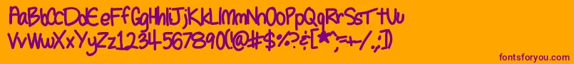 Seleneshandwriting1 Font – Purple Fonts on Orange Background