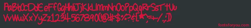 Seleneshandwriting1 Font – Red Fonts on Black Background