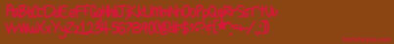 Seleneshandwriting1 Font – Red Fonts on Brown Background