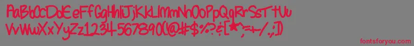 Seleneshandwriting1-Schriftart – Rote Schriften auf grauem Hintergrund