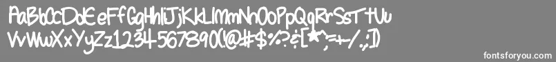 フォントSeleneshandwriting1 – 灰色の背景に白い文字
