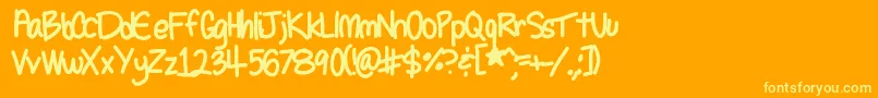 Seleneshandwriting1 Font – Yellow Fonts on Orange Background