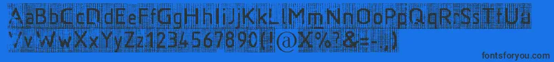 Ruitjes Font – Black Fonts on Blue Background