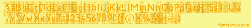 Ruitjes Font – Orange Fonts on Yellow Background