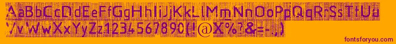 Ruitjes Font – Purple Fonts on Orange Background