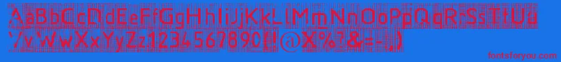 Ruitjes Font – Red Fonts on Blue Background