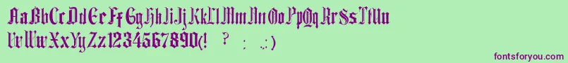 EthelvinaMedium Font – Purple Fonts on Green Background