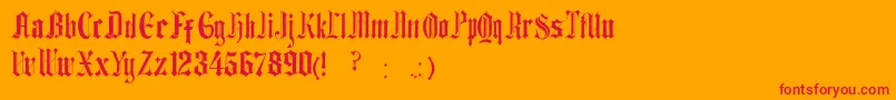 EthelvinaMedium Font – Red Fonts on Orange Background