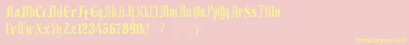 EthelvinaMedium Font – Yellow Fonts on Pink Background