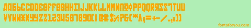 SovietBold-Schriftart – Orangefarbene Schriften auf grünem Hintergrund