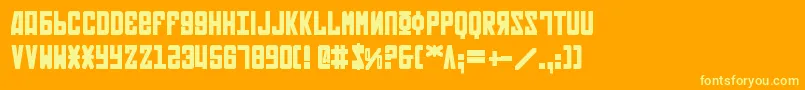 SovietBold-Schriftart – Gelbe Schriften auf orangefarbenem Hintergrund