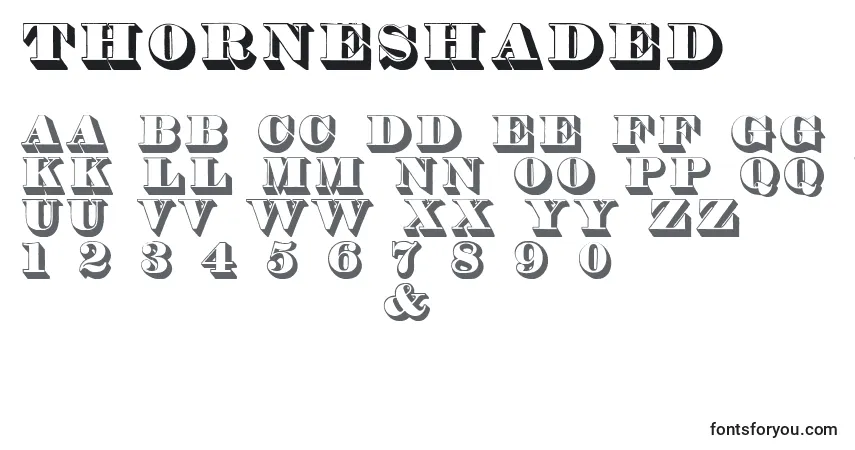 Шрифт Thorneshaded – алфавит, цифры, специальные символы