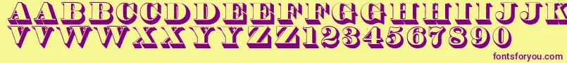 Thorneshaded Font – Purple Fonts on Yellow Background