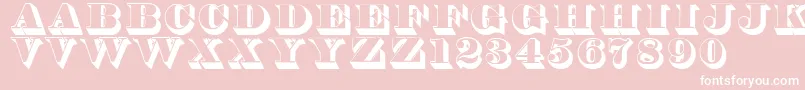 フォントThorneshaded – ピンクの背景に白い文字