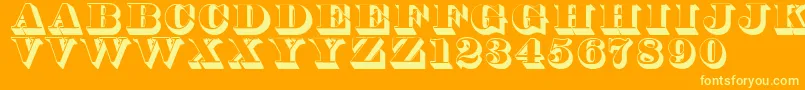 Thorneshaded Font – Yellow Fonts on Orange Background