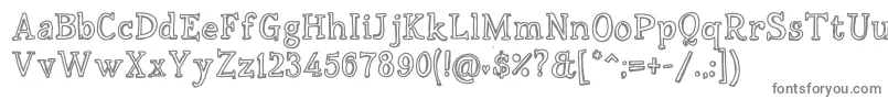 Scrobbly-fontti – harmaat kirjasimet valkoisella taustalla