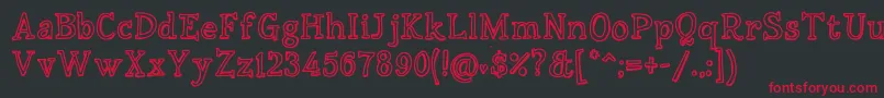 Scrobbly Font – Red Fonts on Black Background