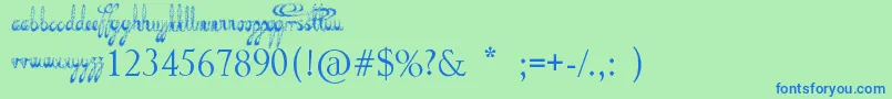 Шрифт DecayedInSixtySeconds – синие шрифты на зелёном фоне