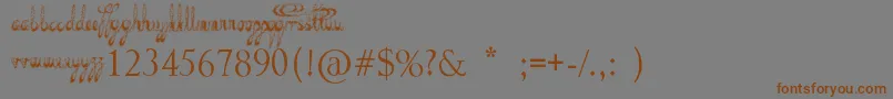 DecayedInSixtySeconds-Schriftart – Braune Schriften auf grauem Hintergrund